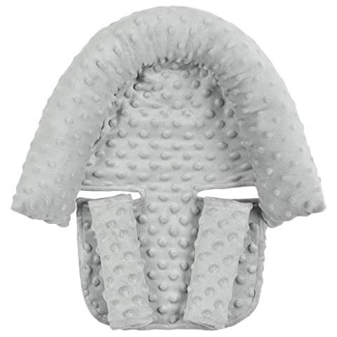 Frauherzz Baby Head Support Pillow for Car Seat, Infant Headrest with Matching Seat Belt Strap Covers Newborn Lounger Pillow for Sleeping, Babies Bed Mattress Cribs Neck Protection for 0-6 Months Cover