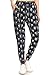 Leggings Depot JGA-S594-S Feather Lace Jogger Printed Pants, Small