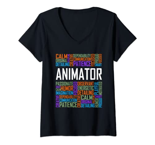Donna Animatore Parole Regalo Animatori Regali Animatori Regali Maglietta con Collo a V
