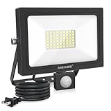 MEIKEE 最新簡易型 人感 センサー ライト LED 防犯 50W 100V 4300ルーメン 明るい 省エネ 6500K 白色 夜に人感点灯 IP66防水 屋内外兼用 防犯対策 節電対策 PSE認証済み 玄関 廊下 勝手口 ベランダ エクステリア 駐車場 裏口 インボイス番号記載の適格請求書提供可能