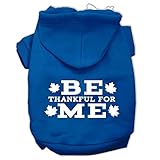 Mirage Pet Products Be Thankful for Me Screen Print Pet Hoodies Blue, 3X-Large