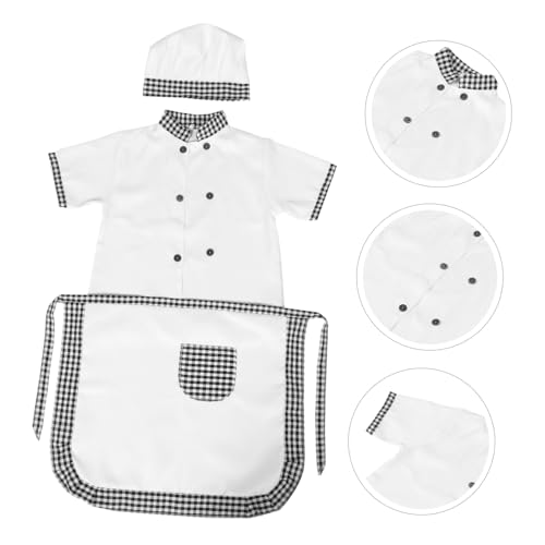 Delantal infantil chef gris evita manchas con este tejido transpirable 3