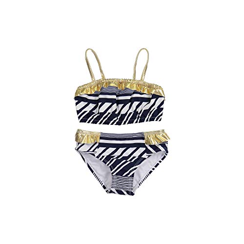Tommy Bahama Girls' 2Piece Bikini Swimsuit Bathing Suit, Navy White