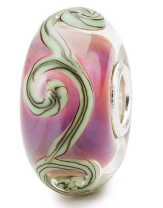 Trollbeads TGLBE-20122 Traces on Purple Glas Bead