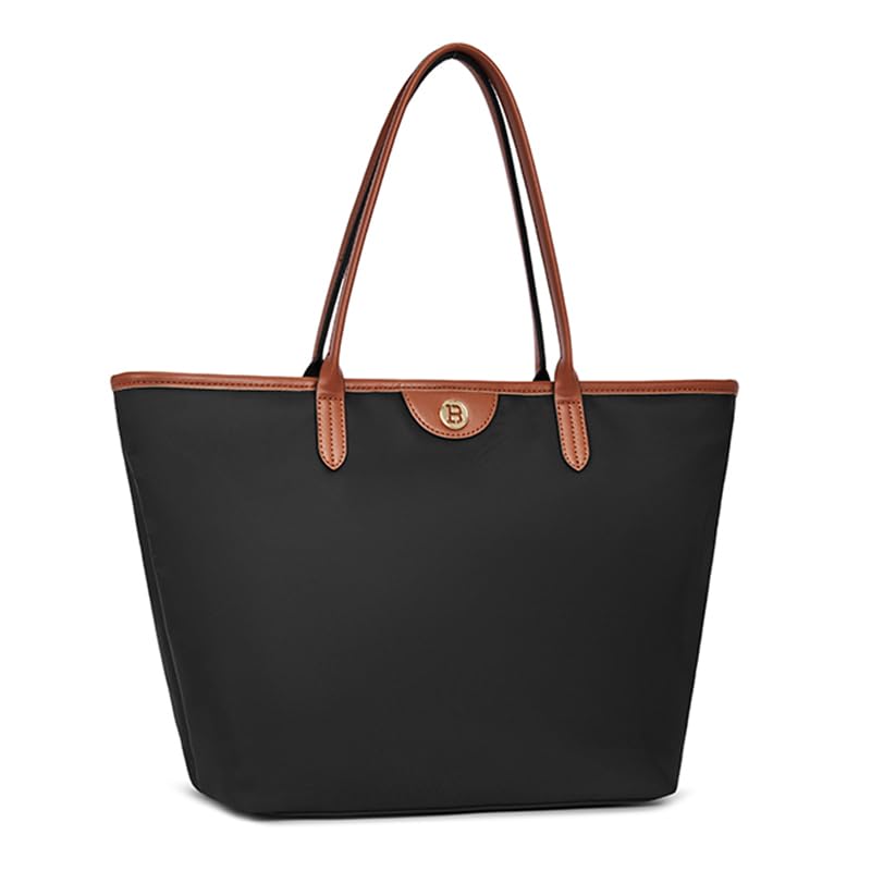 BOSTANTEN Bolsa Feminina Grande de Nylon Impermeável, Bolsa Sacola de Ombro com Alça Longa, Leve, Bolso Interno com Zíper, Cabe Notebook 14', Ideal para Trabalho, Faculdade, Viagem e Uso Diário