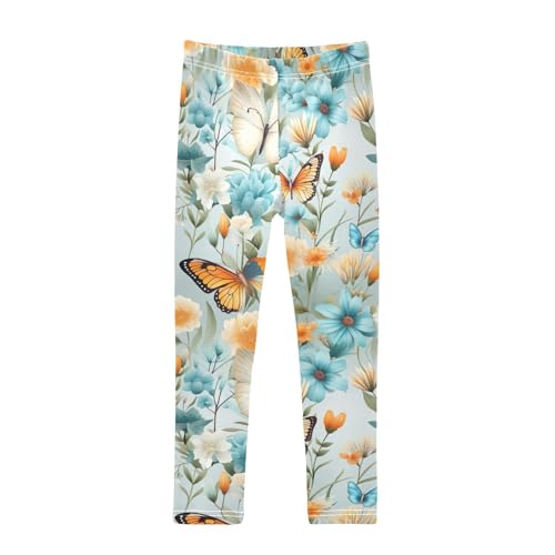 Kids High Waist Spring Flower Butterfly Leggings for Toddler Girls 4T 202b3094