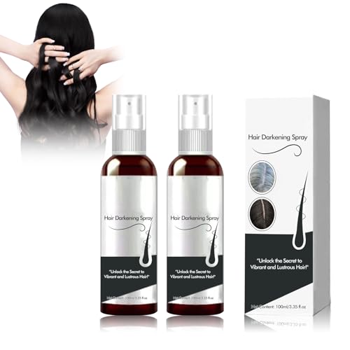 Grgowe 2PC Spray Capelli Neri Naturali,Copertura Capelli Neri Capelli Grigi,Spray Condizionante Capelli,Rende i Capelli Morbidi,Lucidi E Idratati