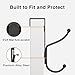 niffgaff Over Door Hook 4-Pack - Heavy Duty Door Hook with Support Pads, No Drilling Required, Anti-Rust Door Hanger, 6.5 Inches Tall, Fits Interior Doors Up to 1⅜ Inches Thick, Alloy Metal, Black