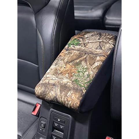 Koverz Neoprene Center Console Cover Armrest Pad with Keyhole Compatible with New Ford Bronco (Full Size, NOT Sport) 2021, 2022 - Realtree Camo Cover