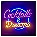 YEHEI Insegne al Neon A LED Cocktails & Dreams Luce al Neon Arti Visive Illuminazione Commerciale Decorazione da Parete per Casa Sala Giochi Ufficio Club Bar Natale Compleanno Festa, 43X35CM