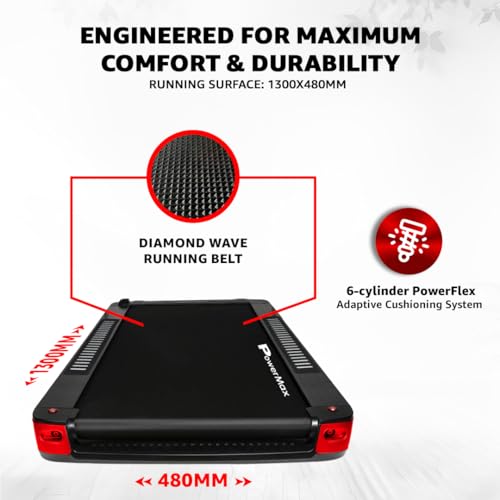 Image of PowerMax Fitness UrbanTrek TD-A3 5HP Motorized Foldable Treadmill for Home use | Auto Incline Treadmill | 135 Edge Display | Max User 130kg | Top Speed 14kmph | Pulse Sensor Exercise Machine