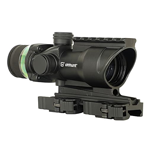 ohhunt 4x32 Rifle Scopes Fiber Optic Scope Illumination Reticle Green Fiber 