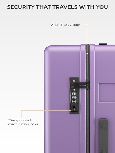 Image of EUME Classic Cabin 55 Cm and Check-in Medium 65 Cm Luggage Trolley Bags for Travel - Set of 2 (Violet Ash) | Polycarbonate (PC) 8 Hinomoto Wheels Suitcase | Cabin Trolley Bags | Luggage