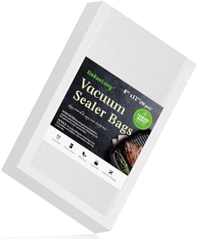 Vacuum Sealer Bags, 8" x 12" Quart, 50 Pcs