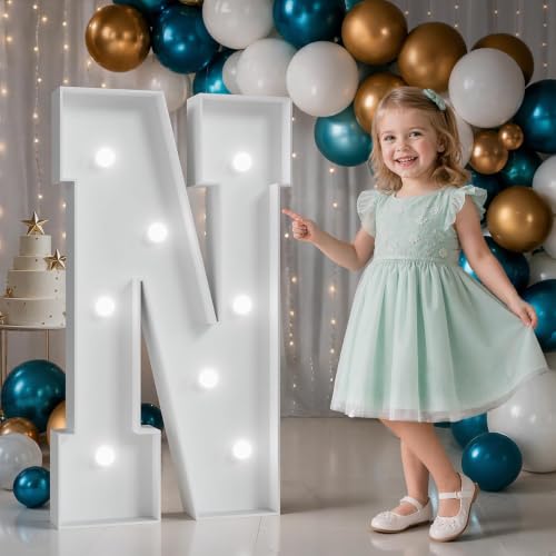 Image of 3FT Marquee Letters N, Large Light Up Letters for Birthday Decor