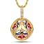 0869 Gold dice pendant with rope chain