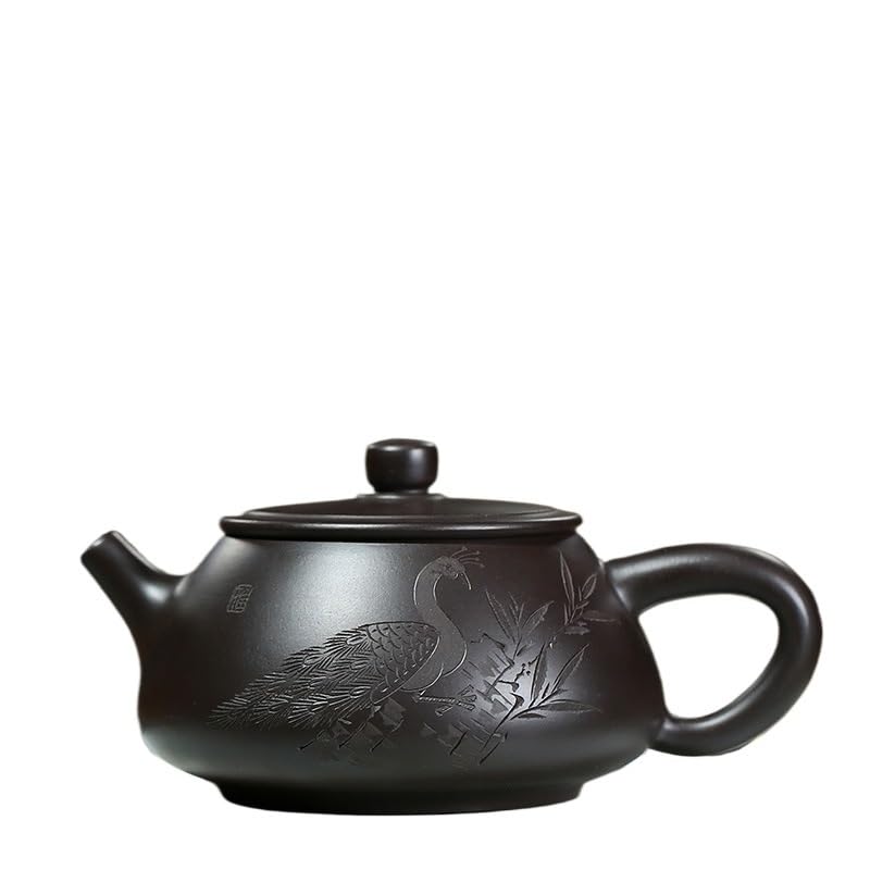Czajniczek 220 ml fioletowy gliniany czajniczek ręcznie robiony garnek surowa ruda czarna zhu glina herbata moczenie czajnik zisha zestaw do herbaty chiński dzbanek do herbaty, mleka, kawy, czajnik