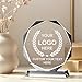 Emoragifou Custom Crystal Trophy Award, Customized Engraved Crystal Award Plaque with Your Logo/Emblem/Text, Personalized Awards and Trophies for Sports, Corporate Events, Games Nights
