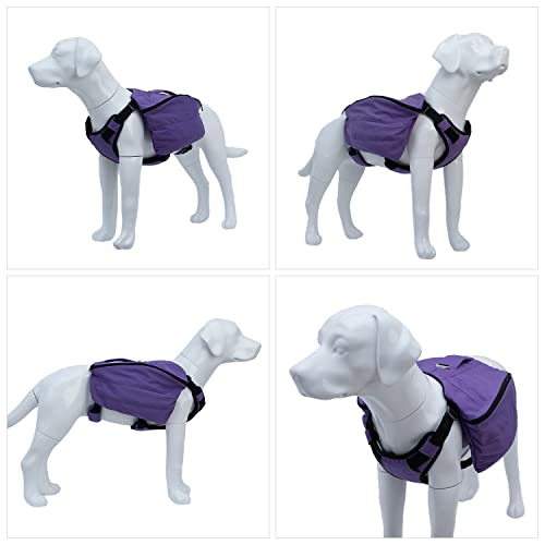 Lovelonglong Dog Backpack For Hiking, Multifunctional Dog Day Pack Zippered Travel Dog Saddle Bag Outdoor Hiking Backpack With 2 Capacious Side Pockets For Small Medium Large Dogs Purple S #TOP3