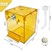 PINVNBY Yellow Acrylic Parrot Bath Box,Bird No-Leakage Bathtub for Cage Hanging Tube Shower Box Cage Accessory with Water Injector and Balls Toys for Small Pet Birds Canary Budgies Lovebirds(6 Pcs)