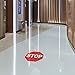 Stop Floor Decals Red Anti-Slip Round Shape B Business Industrial Signs Stickers 17Inches Longer Side