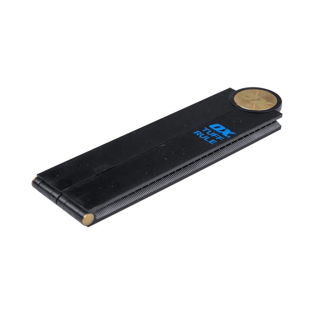 OX Pro Tuff Folding Rule Black, Carpenters Measuring Angle Finder ABS Plastic Ruler 600mm