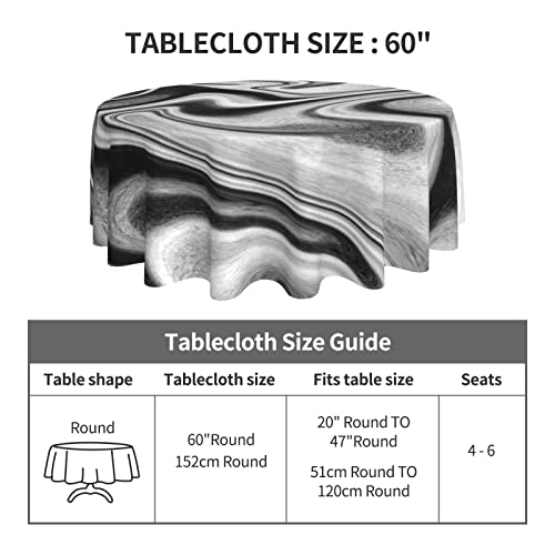Marble Tablecloth Round Tablecloth 60 Inch Washable Table Covers Modern Tablecloth Home Parties Holiday Dinner Party Dining Room Kitchen Decor Table Cloths For Round Tables #TOP4
