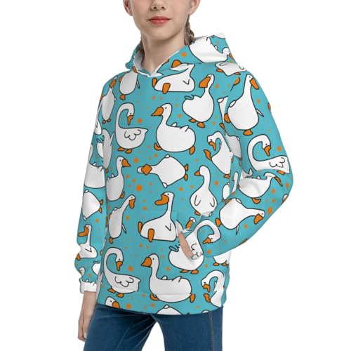 Cartoon Funny Goose Kid Hoodies Boys Sweatshirts Girls Pullover with Pocket2