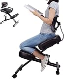 LJXiioo Ergonomischer Kniestuhl mit Rückenstütze, verstellbarem Hocker für zu Hause und im Büro - Verbessern Sie Ihre Körperhaltung mit einem abgewinkelten Sitz