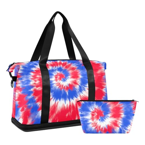 Borsoni Sportivi Tie Dye 04 Taglia unica alla moda rosso blu