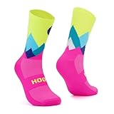HOOF - Calcetines de Deporte para Ciclismo Ultraligeros - Transpirables y Cómodos - Material Técnico Vaporfeel - Calcetines Antiampollas Unisex - Landscapes Neon Metaverse - Talla 44-47