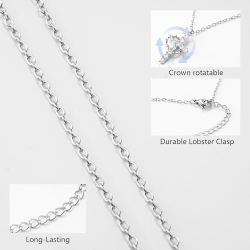 Cross Necklace With Crown For Women 18k Gold/White Paved Cross Rotated Crown Necklace Pendant Jewelry3