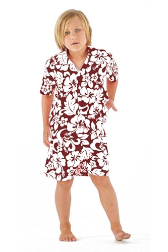 Image of Boys' Aloha Luau Shirt Cabana Set in Signature Prints | 100% Cotton; Button Front Shirt; Signature Tropical Prints; Lightweight Comfort; Vacation Ready