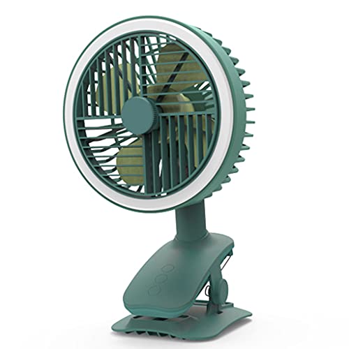 ドホコール クリップオンファン 3スピード小型ファン 強力クリップ&デスクファン USBプラグイン/キャンプ用頑丈クランプ LEDランプ