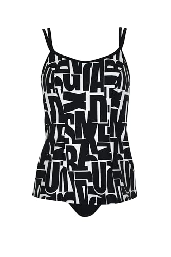 Olympia Tankini Struktur Unifarben Zweiteiler Set mit Bügel verstellbare Doppelträger breiter Slip