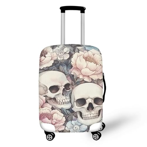 COEQINE Gothic Skull Luggage Covers For Suitcases Small Size Women Men Travel Dust-proof Airplane Travel Accessories