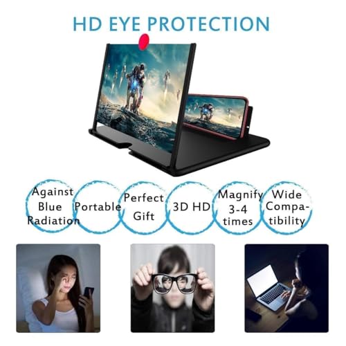 Image of 14 Inch Mobile Phone Screen Magnifier | Folding Stand Holder 3D Screen Enlarger | Portable Anti Radiation Phone Video Movie Amplifier | Universal Smartphone Screen Magnifier