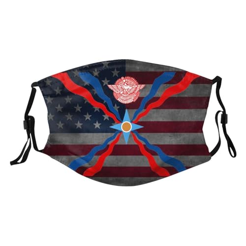 Assyrian Flag Adult Dust Mask Adjustable Dust Face with 2 Filter29