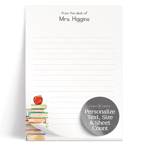 Personalized Notepads with Name Teacher Stationery, From the Desk...