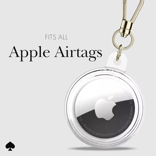 Image of kate spade new york AirTag Holder with Gold Ring Clip - City Leopard | Stylish, Anti-Scratch, and Protective Case for Apple AirTag - Attaches Securely to Bags, Luggage, Keys, Purse, Totes & More