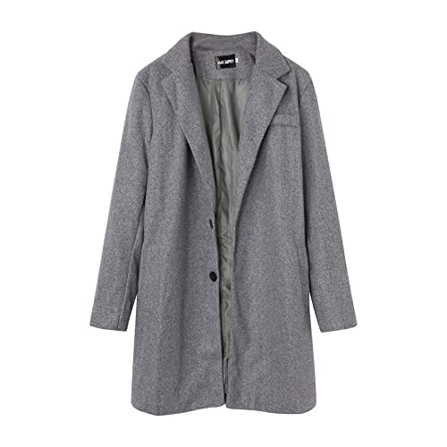 Mens Wool Blend Trench Coat Mid-Length Notched Collar Long Top Pea Coats Business Single Breasted Jacket Overcoat3