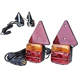 Anhänger Rückleuchten-Satz mit Magnethalterung 6,5m | Beleuchtungsanlage für PKW Anhänger, Landwirtschaft, Baumaschinen etc.