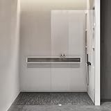 AquivaCoast 36' x 78.75' Shower Glass Panel, 3/8' (10mm) Ultra-Clear Tempered Glass with Explosion-Proof Film Shower Screen, Includes Wall Clamps, Chrome