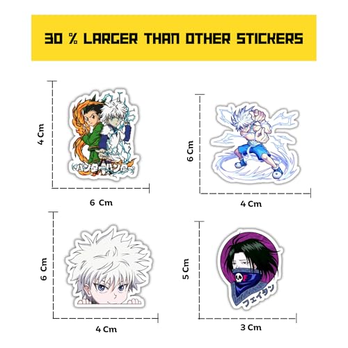 Image of Hunter x Hunter Anime Pack of 25 Stickers (Plastic, Metal, Wood) Perfect for Laptops /Mobile /Guitar etc.