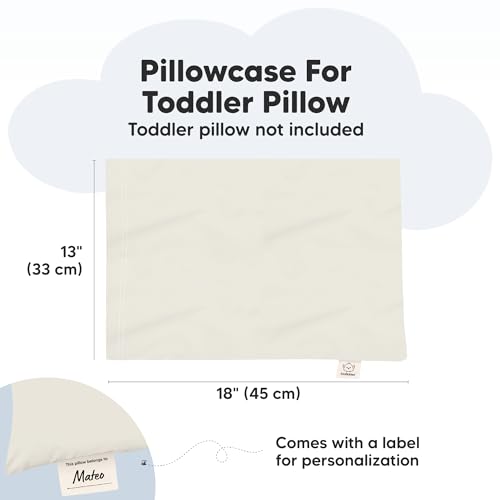 Image of KeaBabies Toddler Pillowcase 13 inchx18 inch - Organic Cotton Toddler Pillowcase for Kids, Boys, Girls, Soft & Durable Cotton Cover for Miniature Sleepy Pillows, Cute Colors, Pillow Sold Separately (Clay)