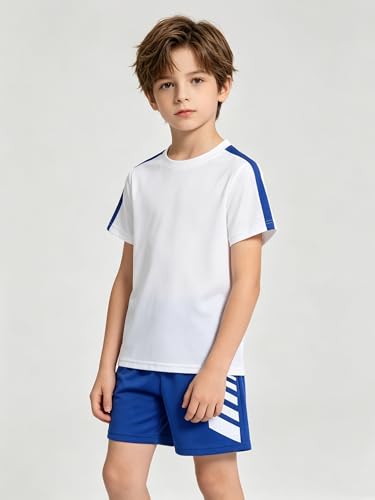 Image of Boys' Active Shorts Set 6 Pieces T-Shirt and Quick Drying Shorts Summer Activewear Sets 4-12Y