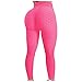 Xmiral Pantaloni Donna Bubble Hip Esercizio di Sollevamento Fitness Corsa a Vita Alta Yoga (M,Rosa Caldo)