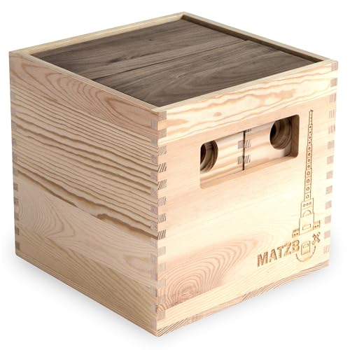 MATZBOX Holzbausteine – 36 Bauklötze aus FSC®-zertifiziertem Massivholz – Montessori Spielzeug ab 1 Jahr – nachhaltiges Premium Geschenk