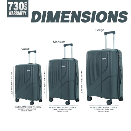 Image of AMERICAN TRAVELLER Poineer Trolley Bags | TSA Type Lock | Large Polypropylene Hardshell, Expandable, 8 Disc Wheels, TSA Type Lock