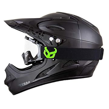 full face mtb helmet and goggles